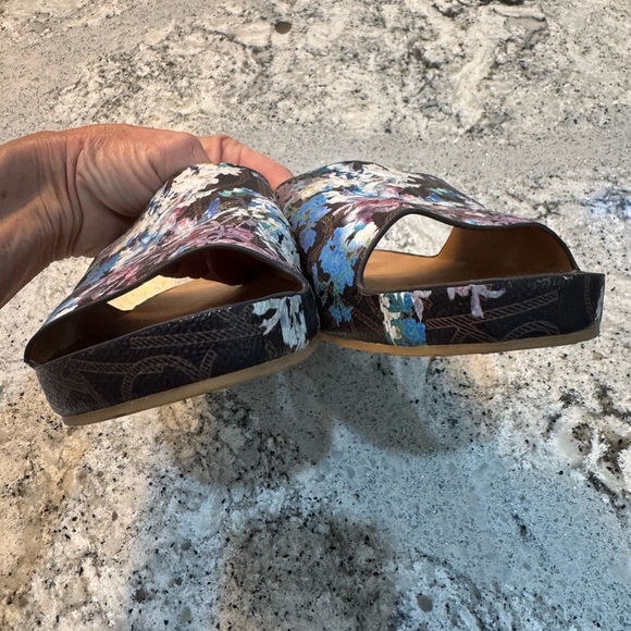 Calvin Klein Floral Slide Sandals - Black and Multicolor - Picture 5 of 10